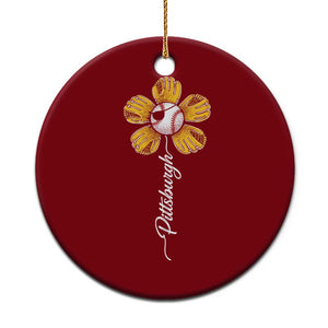 Pittsburgh Sport Retro Baseball Flower Ceramic Ornament Funny Game Day TS11 1pc Red Print Your Wear