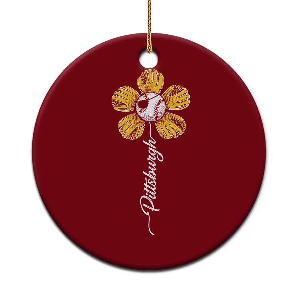 Pittsburgh Sport Retro Baseball Flower Ceramic Ornament Funny Game Day TS11 1pc Red Print Your Wear