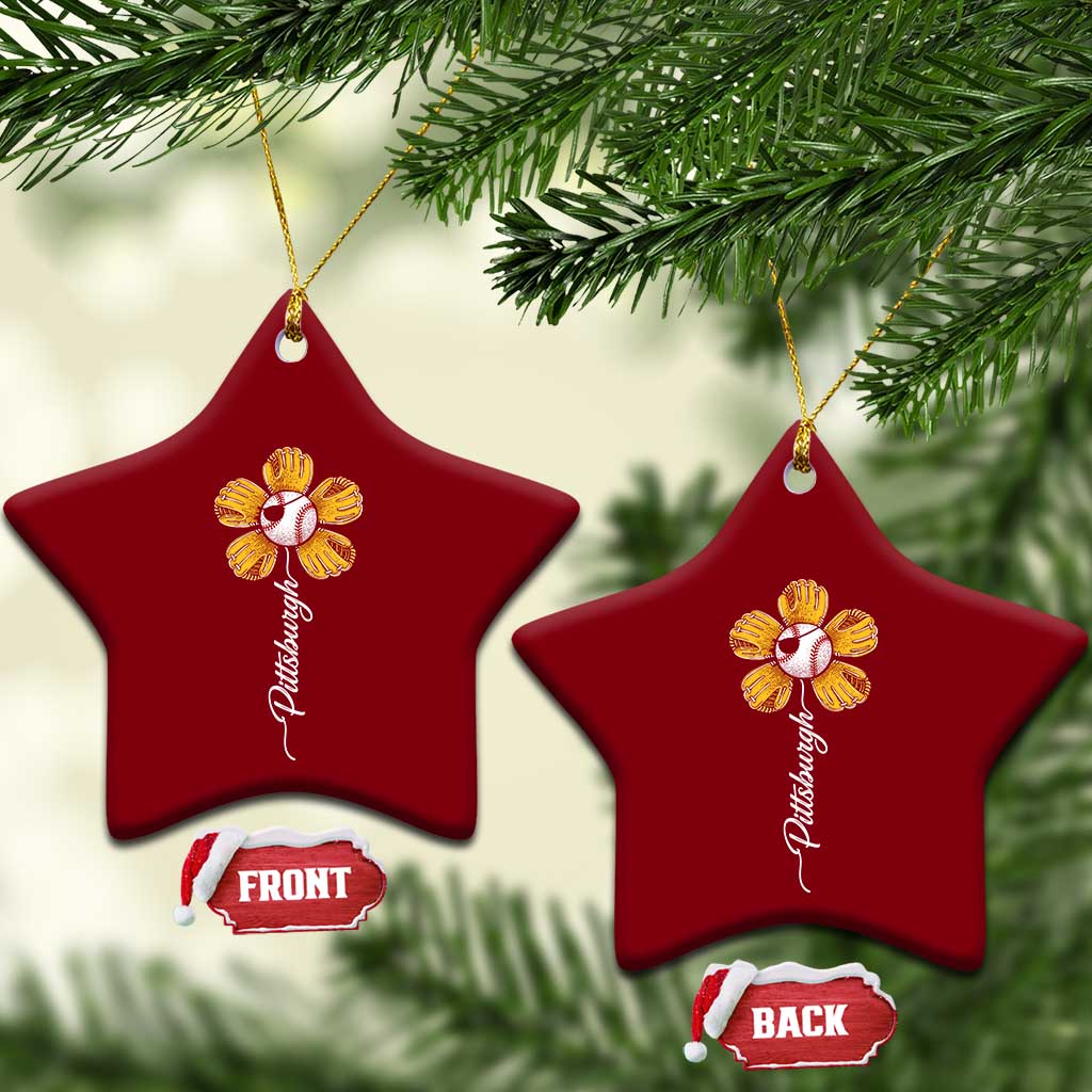 Pittsburgh Sport Retro Baseball Flower Ceramic Ornament Funny Game Day TS11 Print Your Wear