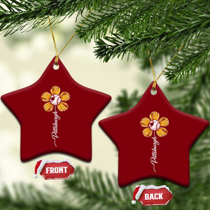 Pittsburgh Sport Retro Baseball Flower Ceramic Ornament Funny Game Day TS11 Print Your Wear
