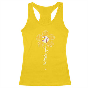 Pittsburgh Sport Retro Baseball Flower Racerback Tank Top Funny Game Day TS11 Daisy Print Your Wear