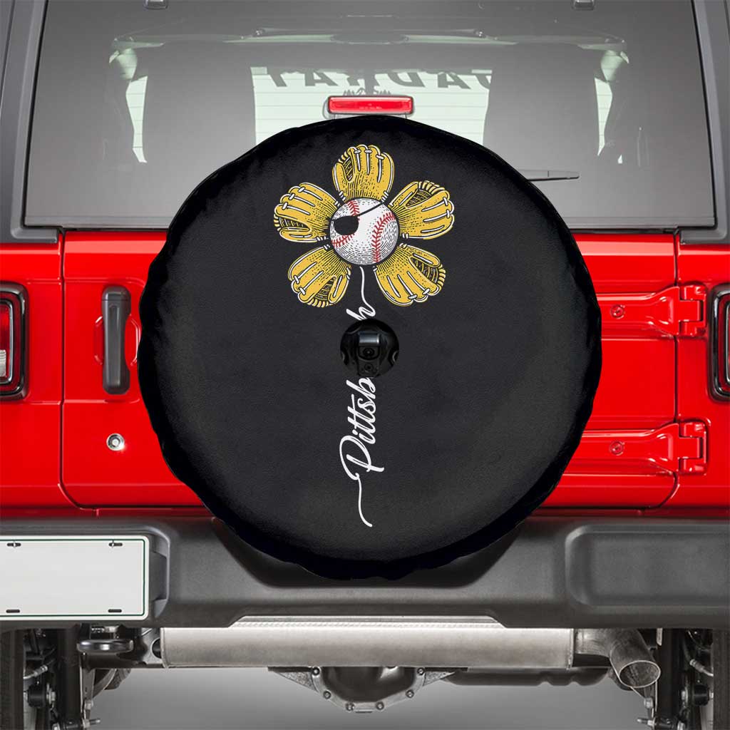 Pittsburgh Sport Retro Baseball Flower Spare Tire Cover Funny Game Day TS11 Black Print Your Wear
