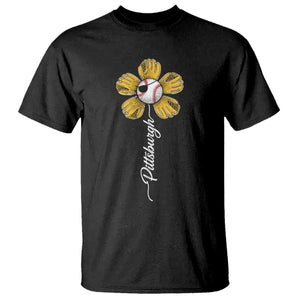 Pittsburgh Sport Retro Baseball Flower T Shirt Funny Game Day TS11 Black Print Your Wear