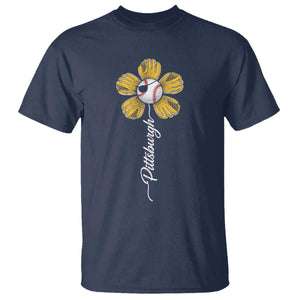 Pittsburgh Sport Retro Baseball Flower T Shirt Funny Game Day TS11 Navy Print Your Wear