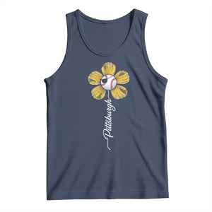 Pittsburgh Sport Retro Baseball Flower Tank Top Funny Game Day TS11 Navy Print Your Wear