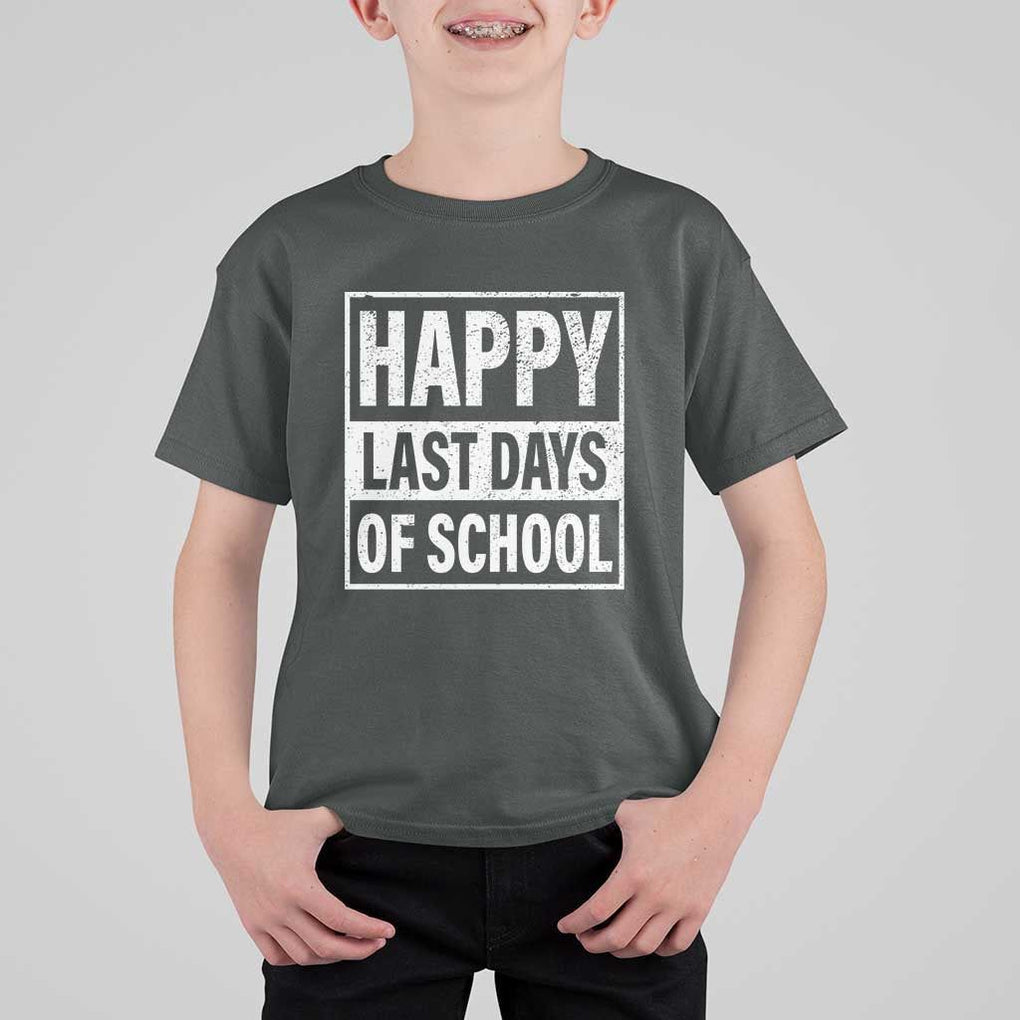 Graduation T Shirt For Kid Happy Last Days Of School Vintage TS11 Dark Heather Print Your Wear