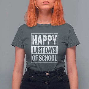 Graduation T Shirt For Women Happy Last Days Of School Vintage TS11 Dark Heather Print Your Wear