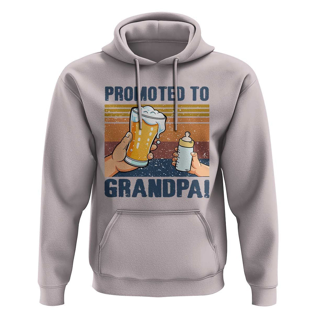 Promoted To Grandpa Hoodie Retro Vintage Beer Baby Milk Bottle Funny Father's Day TS11 Ice Gray Print Your Wear