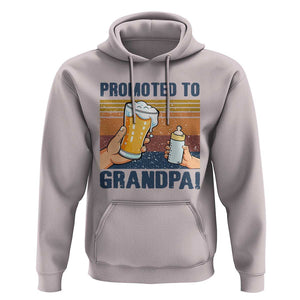 Promoted To Grandpa Hoodie Retro Vintage Beer Baby Milk Bottle Funny Father's Day TS11 Ice Gray Print Your Wear