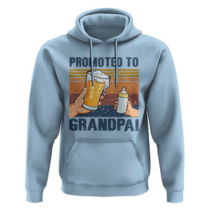 Promoted To Grandpa Hoodie Retro Vintage Beer Baby Milk Bottle Funny Father's Day TS11 Light Blue Print Your Wear