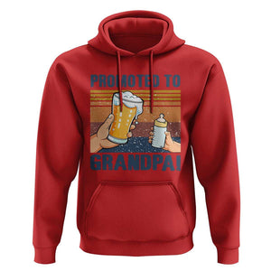Promoted To Grandpa Hoodie Retro Vintage Beer Baby Milk Bottle Funny Father's Day TS11 Red Print Your Wear