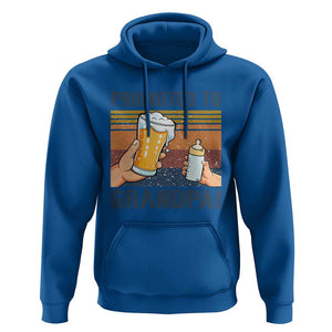 Promoted To Grandpa Hoodie Retro Vintage Beer Baby Milk Bottle Funny Father's Day TS11 Royal Blue Print Your Wear