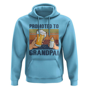Promoted To Grandpa Hoodie Retro Vintage Beer Baby Milk Bottle Funny Father's Day TS11 Sky Print Your Wear