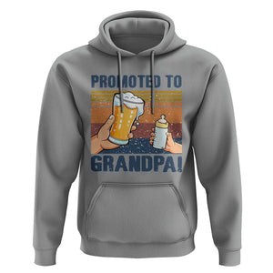Promoted To Grandpa Hoodie Retro Vintage Beer Baby Milk Bottle Funny Father's Day TS11 Sport Gray Print Your Wear