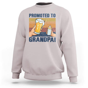 Promoted To Grandpa Sweatshirt Retro Vintage Beer Baby Milk Bottle Funny Father's Day TS11 Ice Gray Print Your Wear