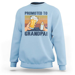 Promoted To Grandpa Sweatshirt Retro Vintage Beer Baby Milk Bottle Funny Father's Day TS11 Light Blue Print Your Wear