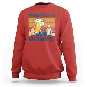 Promoted To Grandpa Sweatshirt Retro Vintage Beer Baby Milk Bottle Funny Father's Day TS11 Red Print Your Wear