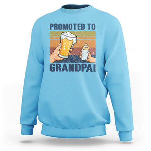 Promoted To Grandpa Sweatshirt Retro Vintage Beer Baby Milk Bottle Funny Father's Day TS11 Sky Print Your Wear