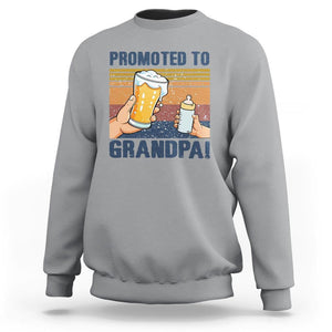 Promoted To Grandpa Sweatshirt Retro Vintage Beer Baby Milk Bottle Funny Father's Day TS11 Sport Gray Print Your Wear