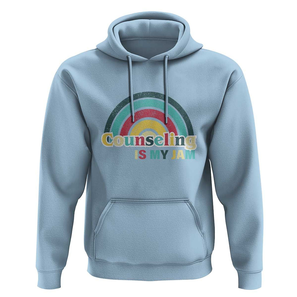 Mental Illness Awareness Hoodie Couseling Is My Jam Retro Groove Rainbow TS11 Light Blue Print Your Wear