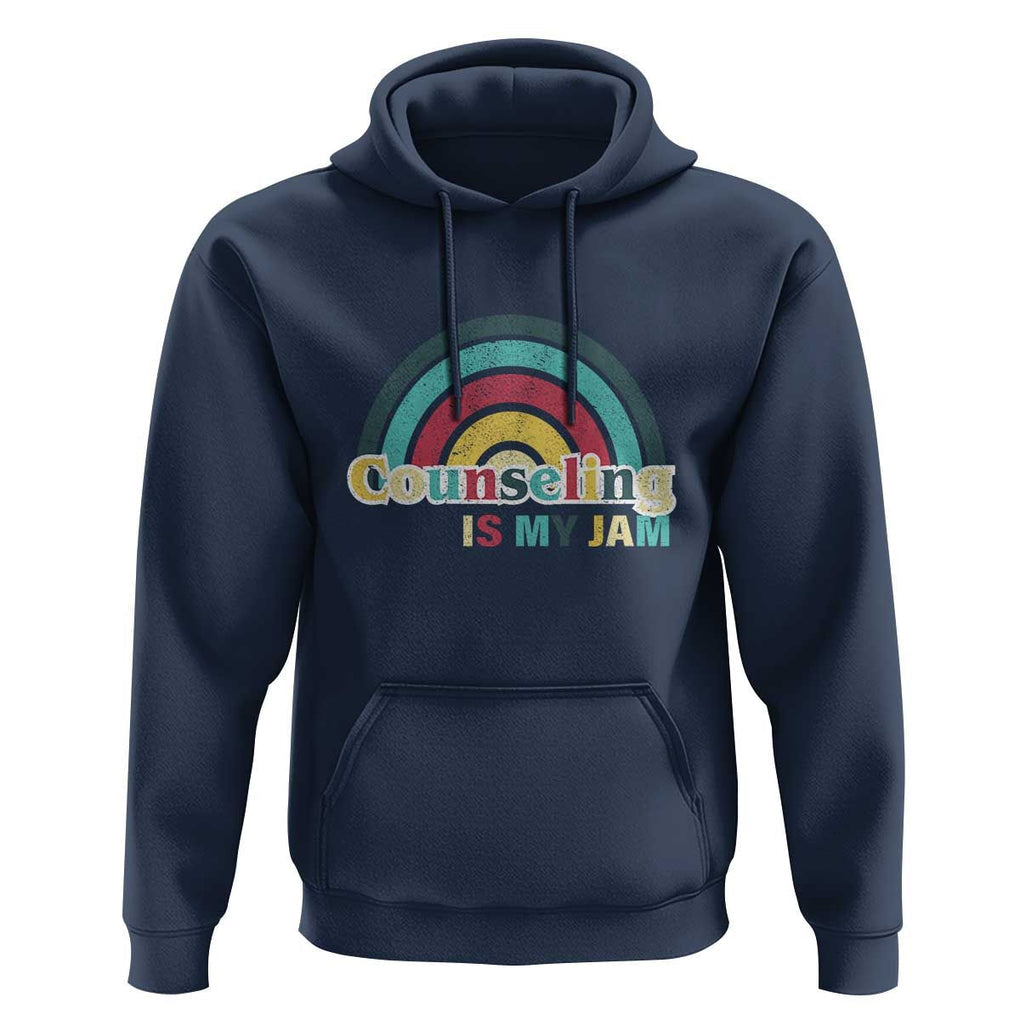 Mental Illness Awareness Hoodie Couseling Is My Jam Retro Groove Rainbow TS11 Navy Print Your Wear