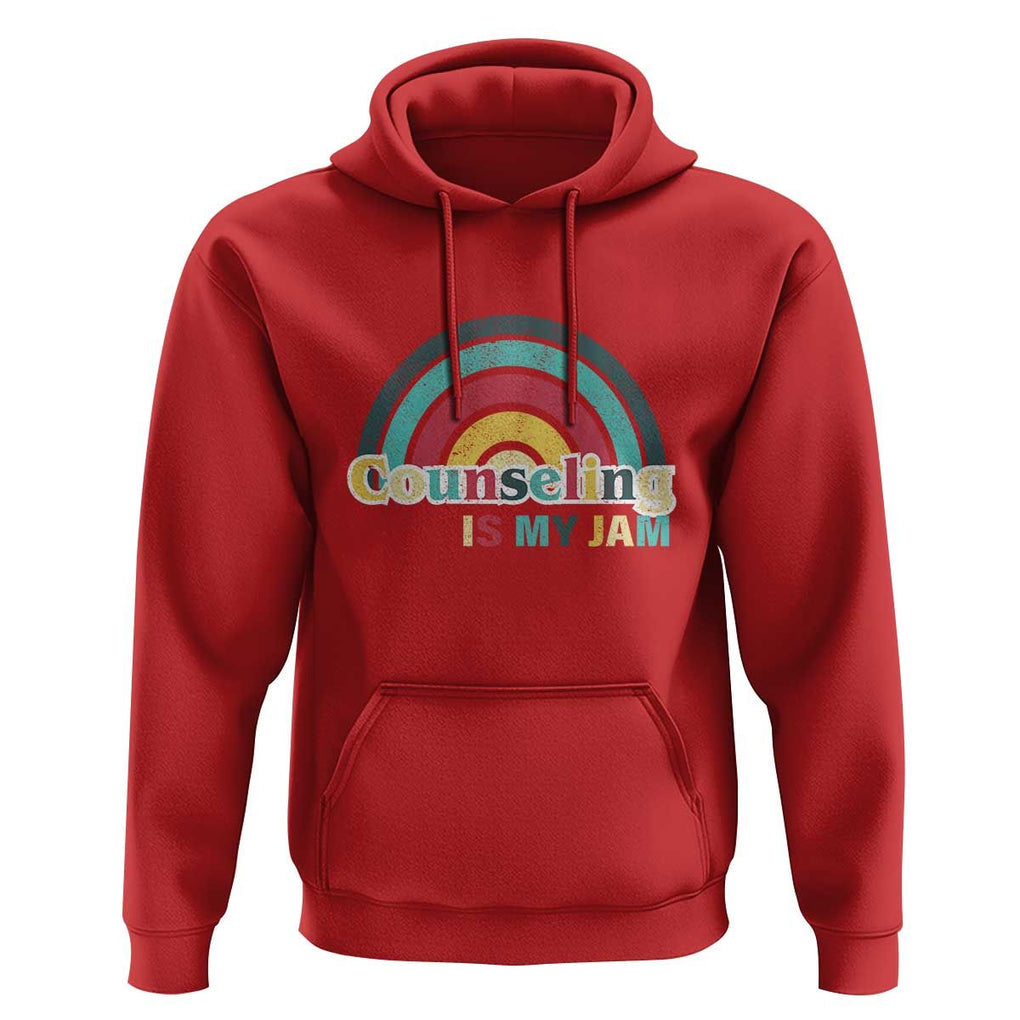 Mental Illness Awareness Hoodie Couseling Is My Jam Retro Groove Rainbow TS11 Red Print Your Wear