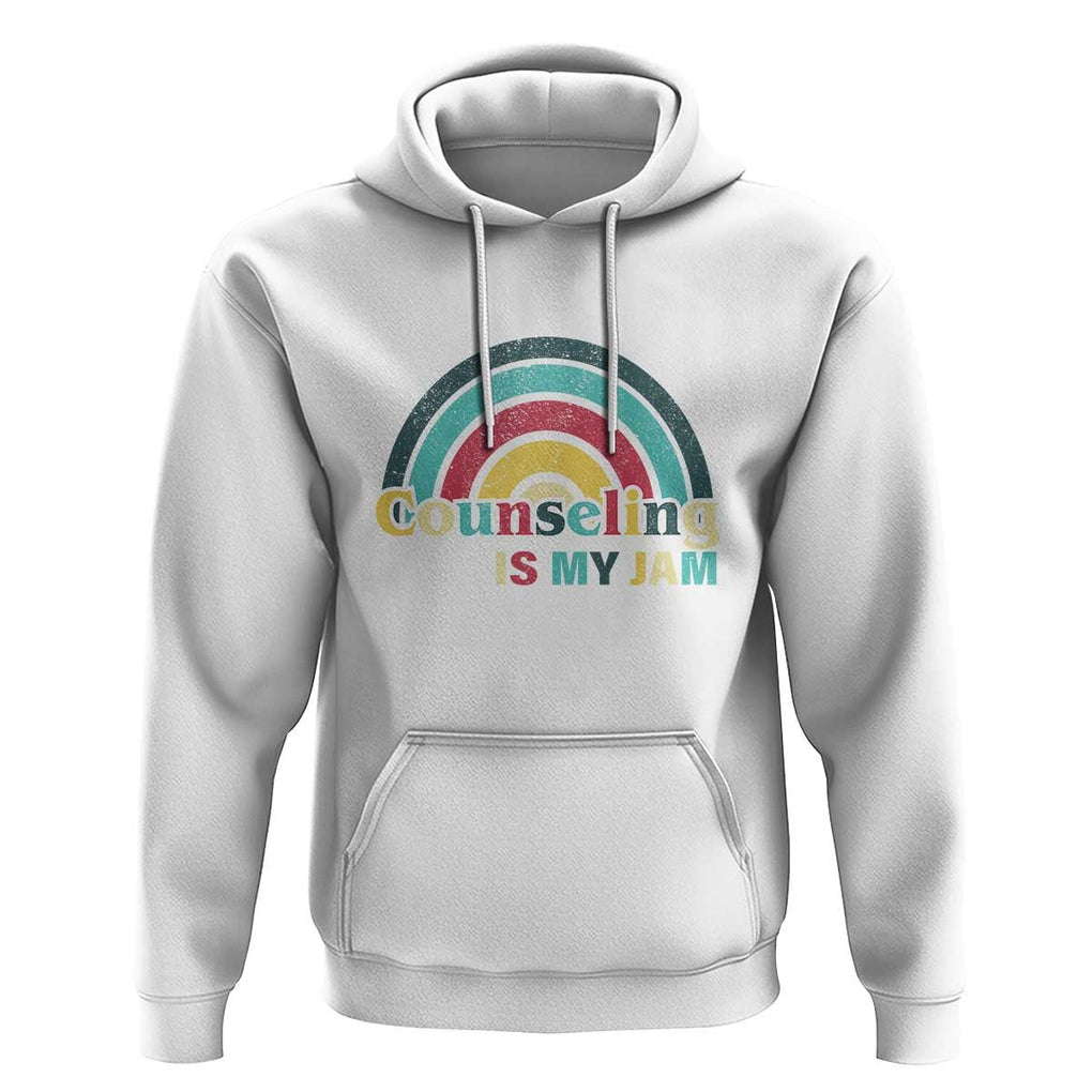 Mental Illness Awareness Hoodie Couseling Is My Jam Retro Groove Rainbow TS11 White Print Your Wear
