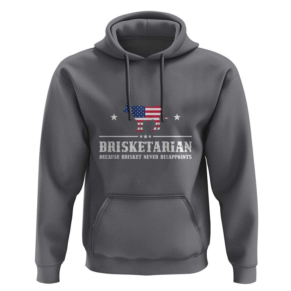 BBQ Lover Hoodie Brisketarian Because Brisket Never Disappoints Grill Master American Flag TS11 Charcoal Print Your Wear