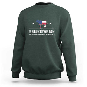 BBQ Lover Sweatshirt Brisketarian Because Brisket Never Disappoints Grill Master American Flag TS11 Dark Forest Green Print Your Wear