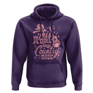 This Girl Loves Country Music Hoodie Cowgirl Hat Pink Boots TS11 Purple Print Your Wear