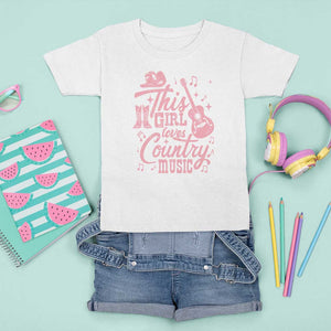 This Girl Loves Country Music T Shirt For Kid Cowgirl Hat Pink Boots TS11 White Print Your Wear