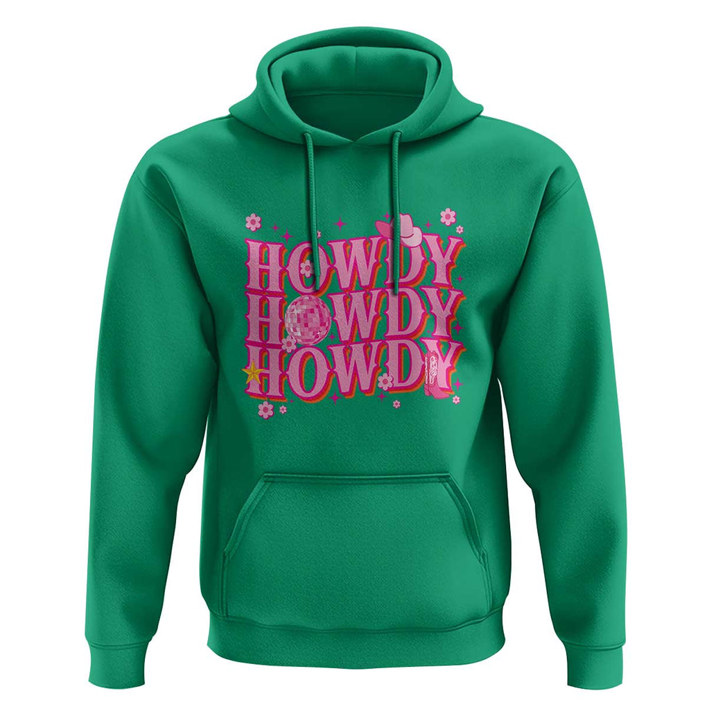 Funny Cowboy Hoodie Howdy Western Country Pink Retro Disco Ball TS11 Irish Green Print Your Wear