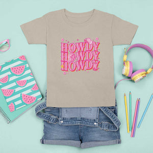 Funny Cowboy T Shirt For Kid Howdy Western Country Pink Retro Disco Ball TS11 Sand Print Your Wear