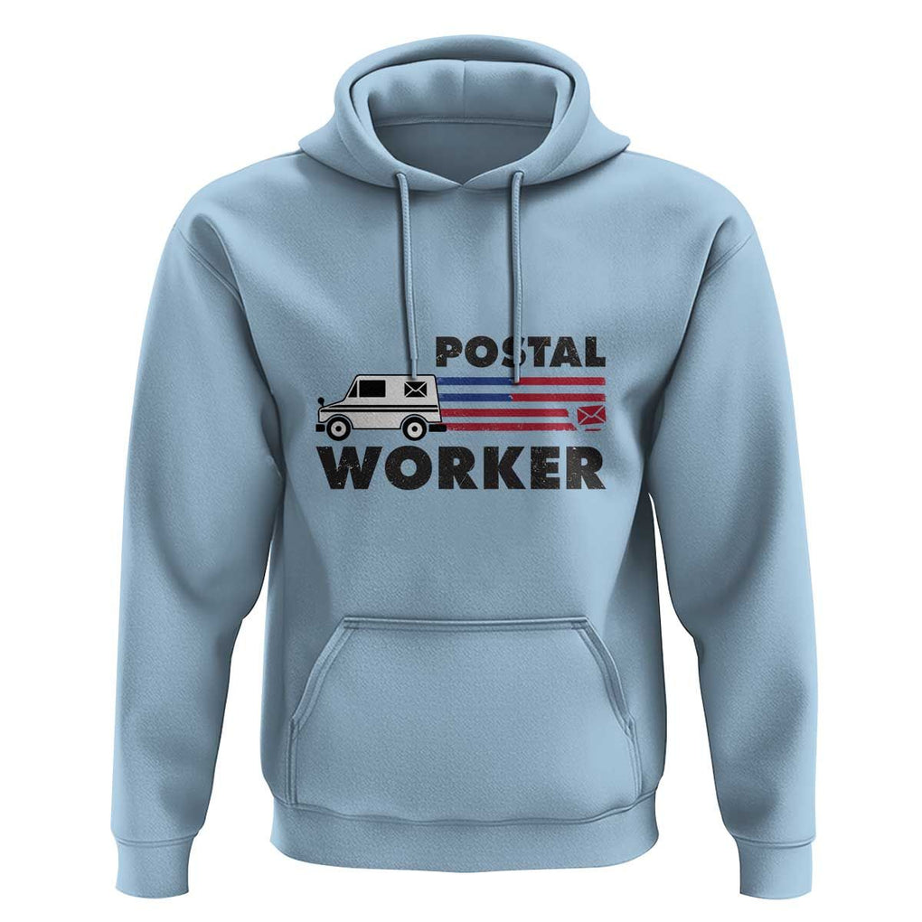 Postal Worker Hoodie USA Flag Patriotic Mailman Mail Lady TS11 Light Blue Print Your Wear