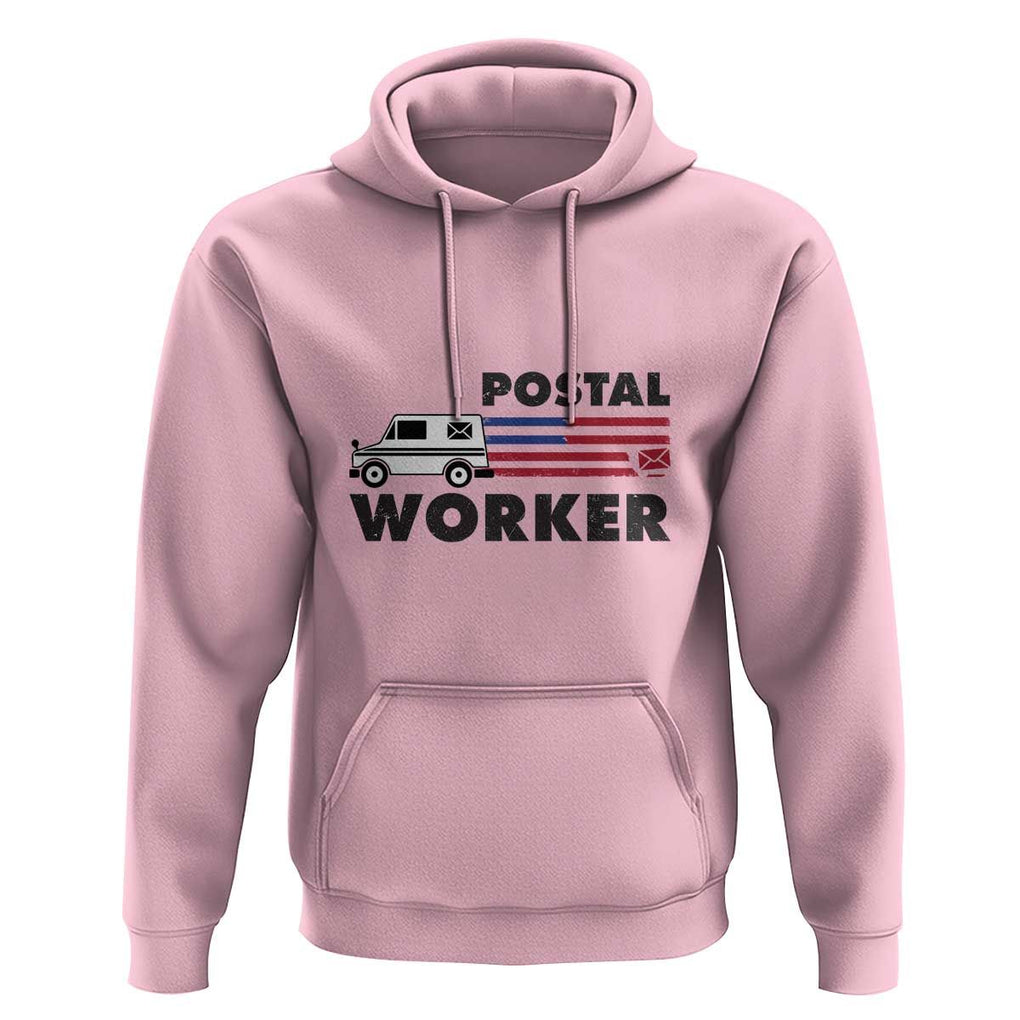 Postal Worker Hoodie USA Flag Patriotic Mailman Mail Lady TS11 Light Pink Print Your Wear