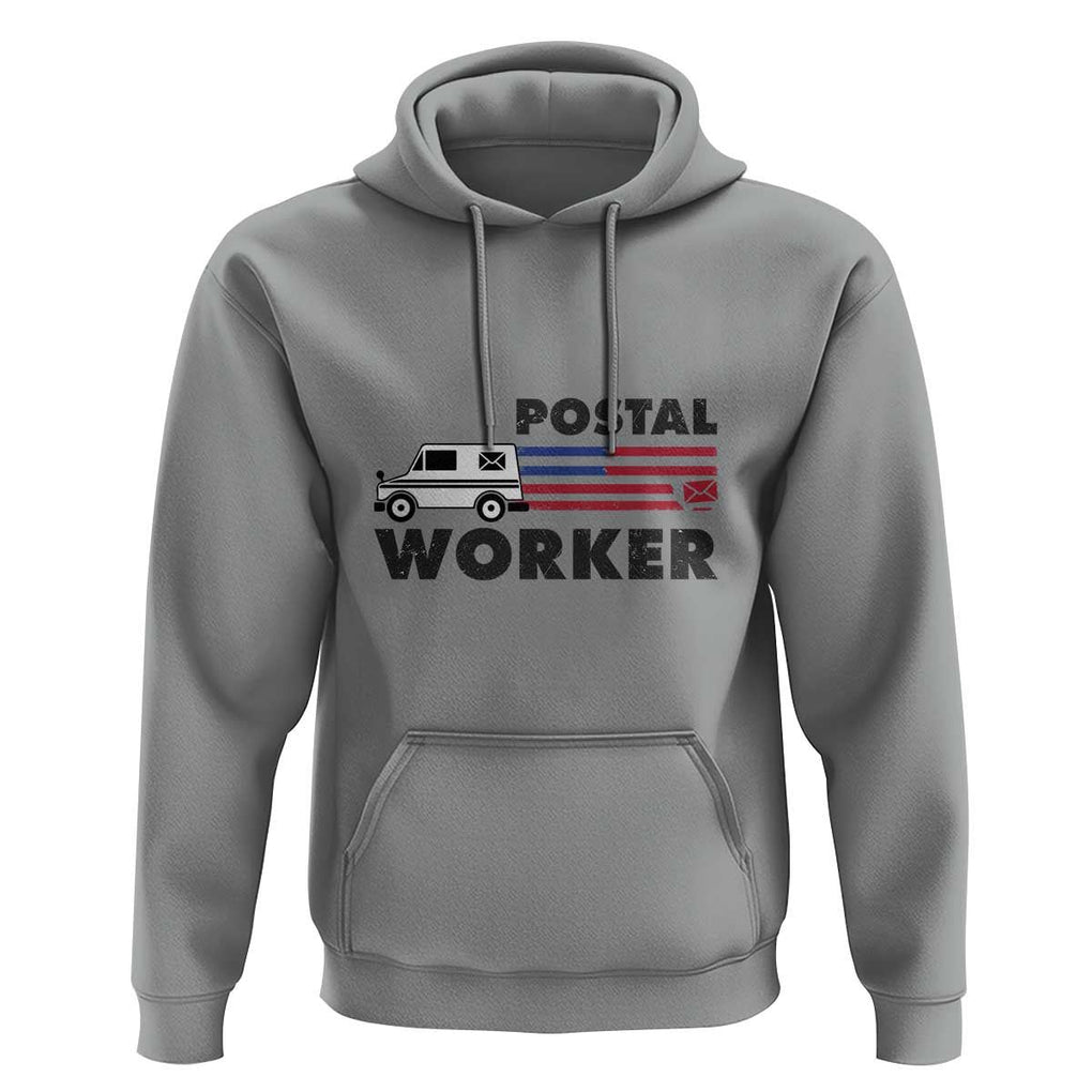 Postal Worker Hoodie USA Flag Patriotic Mailman Mail Lady TS11 Sport Gray Print Your Wear