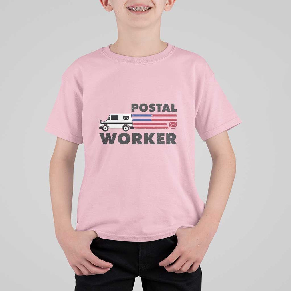 Postal Worker T Shirt For Kid USA Flag Patriotic Mailman Mail Lady TS11 Light Pink Print Your Wear