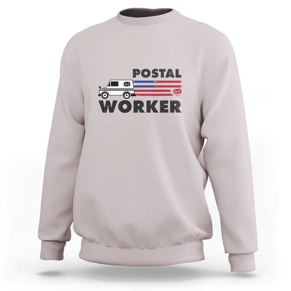 Postal Worker Sweatshirt USA Flag Patriotic Mailman Mail Lady TS11 Ice Gray Print Your Wear