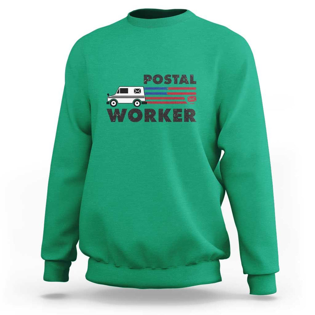 Postal Worker Sweatshirt USA Flag Patriotic Mailman Mail Lady TS11 Irish Green Print Your Wear