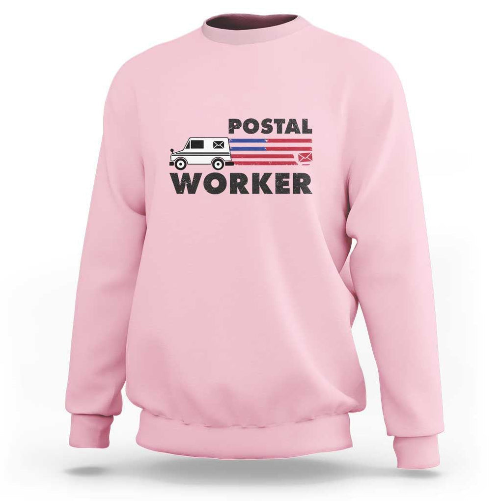 Postal Worker Sweatshirt USA Flag Patriotic Mailman Mail Lady TS11 Light Pink Print Your Wear