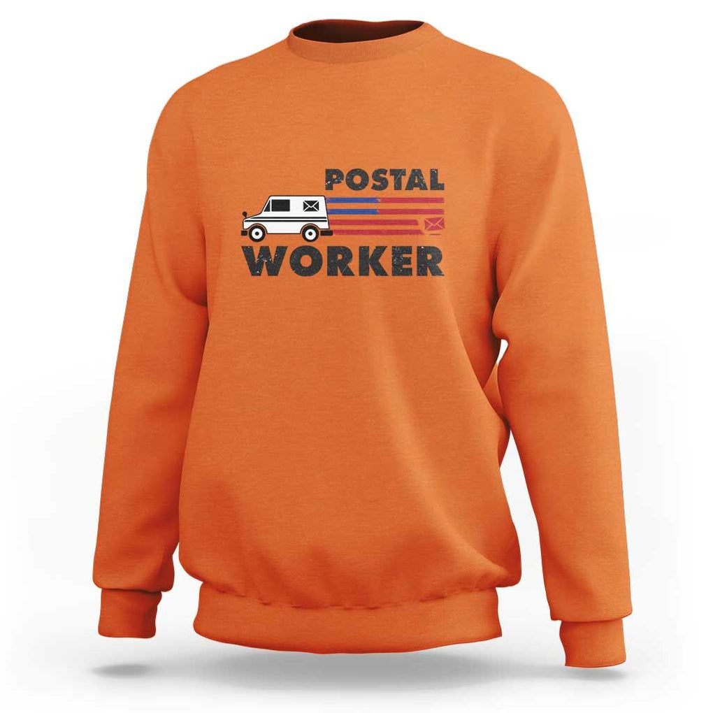 Postal Worker Sweatshirt USA Flag Patriotic Mailman Mail Lady TS11 Orange Print Your Wear