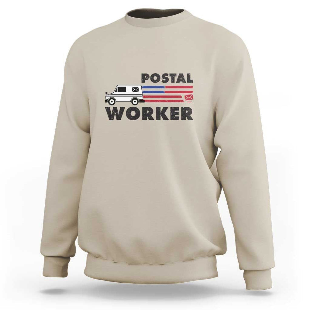 Postal Worker Sweatshirt USA Flag Patriotic Mailman Mail Lady TS11 Sand Print Your Wear