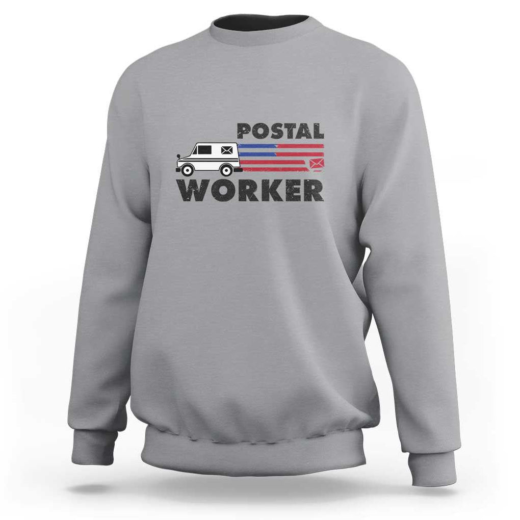 Postal Worker Sweatshirt USA Flag Patriotic Mailman Mail Lady TS11 Sport Gray Print Your Wear