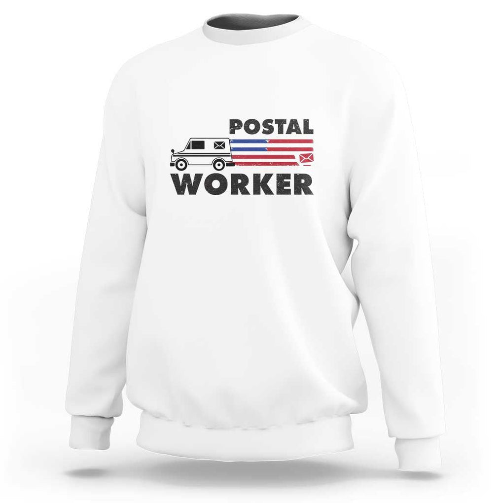 Postal Worker Sweatshirt USA Flag Patriotic Mailman Mail Lady TS11 White Print Your Wear