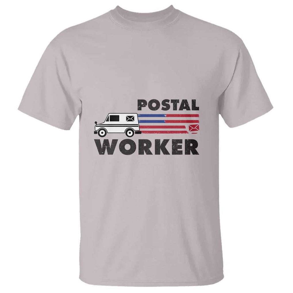 Postal Worker T Shirt USA Flag Patriotic Mailman Mail Lady TS11 Ice Gray Print Your Wear