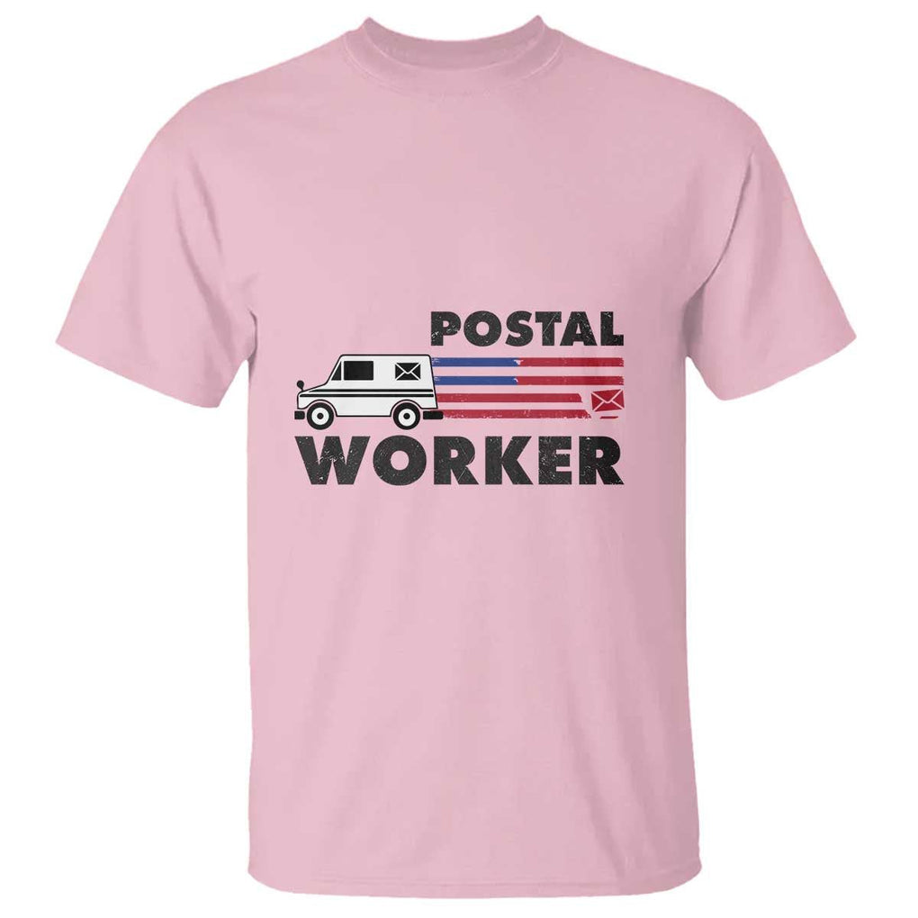 Postal Worker T Shirt USA Flag Patriotic Mailman Mail Lady TS11 Light Pink Print Your Wear