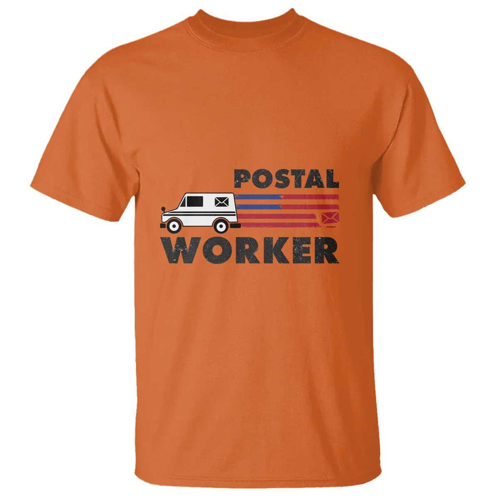 Postal Worker T Shirt USA Flag Patriotic Mailman Mail Lady TS11 Orange Print Your Wear