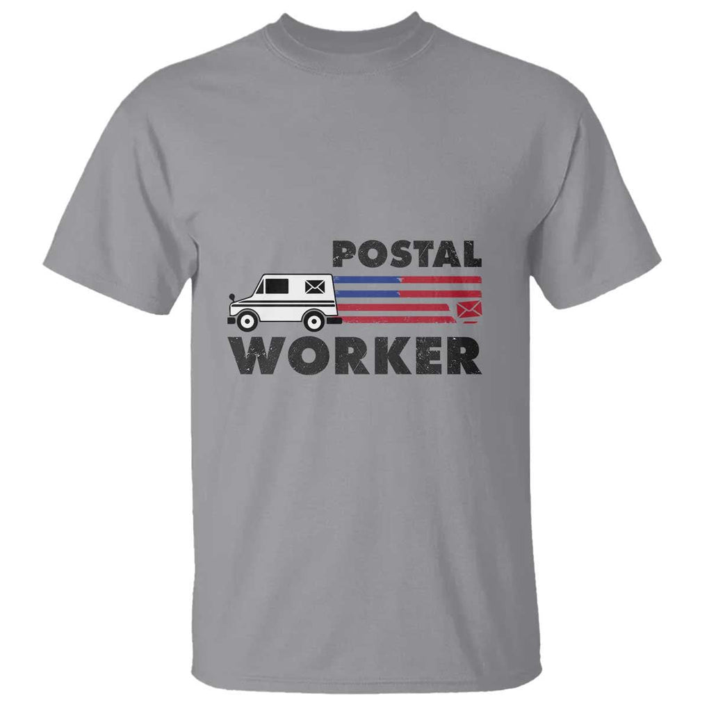 Postal Worker T Shirt USA Flag Patriotic Mailman Mail Lady TS11 Sport Gray Print Your Wear