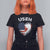 Funny USEH T Shirt For Women Half Canadian American Flag Big Love Heart TS11 Black Print Your Wear