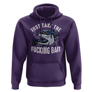 Funny Fisherman Hoodie Just Take Fucking Bait Catfish Hunter Fishing TS11 Purple Print Your Wear